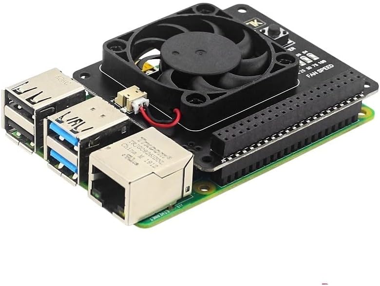 [אביזרי OEM] מודול כובע מאוורר עבור Raspberry Pi 4b/3b+/3 מאוורר בקרת טמפרטורה עם כפתור הפעלה